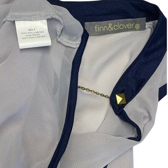 Finn & Clover Women's Gray Blue Sleeveless Keyhole Top - S - Picture 7 of 7